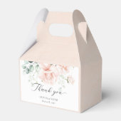 Blush Pink Blooms Wedding Favoriete Boxen Bedankdoosjes (Achterkant)