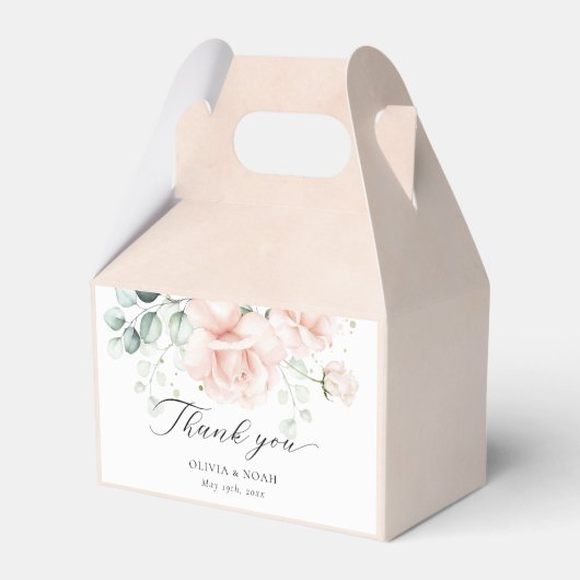 Blush Pink Blooms Wedding Favoriete Boxen Bedankdoosjes (Voorkant Zijde)