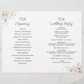 Blush Pink Blooms Wedding Programma (Achterkant)