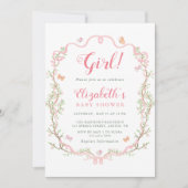 Blush Pink Blossom Bloemen Meisje Baby shower Kaart (Voorkant)