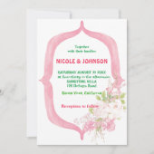 Blush Pink Blossom Floral Lijst Weddenschap Kaart (Voorkant)