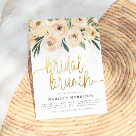 Blush Pink & Blue Floral Bridal Brunch Kaart