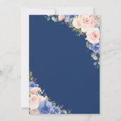 Blush Pink Blue Floral Gold Baptisme Christening I Kaart (Achterkant)