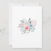 Blush Pink Blue Floral Tropical Beach Boho Wedding Kaart (Achterkant)
