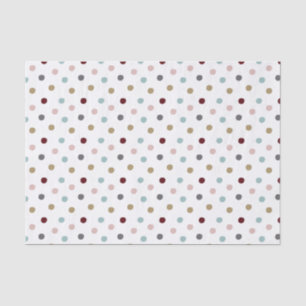 Blush Pink & Blue, Gold, Wine Red Polka Dots Tissuepapier