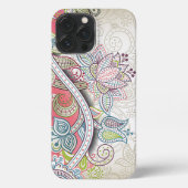 Blush Pink Blue Green Paars Paisley Floral Art iPhone Hoesje (Achterkant)