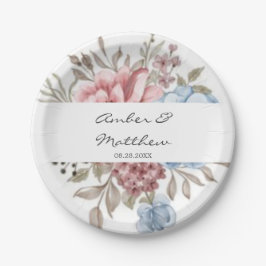 Blush Pink Blue Peony Wedding Paper Bord