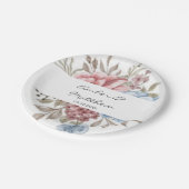 Blush Pink Blue Peony Wedding Paper Bord (Gekanteld)