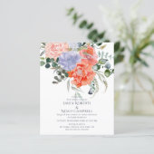Blush Pink & Blue Waterverf Floral Wedding (Staand voorkant)