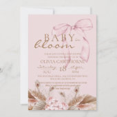 Blush Pink Boho Baby in bloom Baby Shower  Kaart (Voorkant)