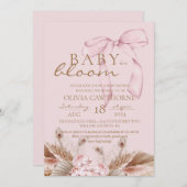 Blush Pink Boho Baby in bloom Baby Shower  Kaart (Voorkant / Achterkant)