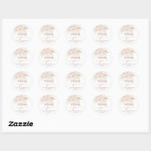 Blush Pink Boho Baby shower Classic Round Sticker (Vel)