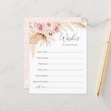 Blush Pink Boho Baby shower wenst baby