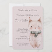 Blush Pink Boho Cat Verjaardag Kaart (Voorkant)