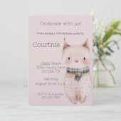 Blush Pink Boho Cat Verjaardag Kaart (Staand voorkant)