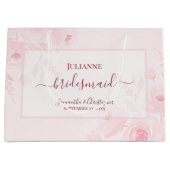 Blush Pink Boho Chic Floral Wedding Bridesmaid Groot Cadeauzakje (Voorkant)