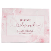 Blush Pink Boho Chic Floral Wedding Bridesmaid Groot Cadeauzakje (Achterkant)