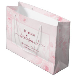 Blush Pink Boho Chic Floral Wedding Bridesmaid Groot Cadeauzakje