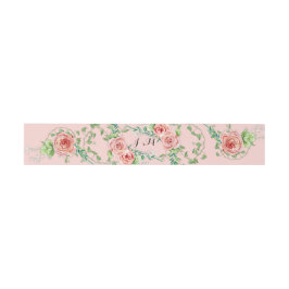 Blush Pink Boho Cottage Bohemian Floral Peony Roos Uitnodigingen Wikkel