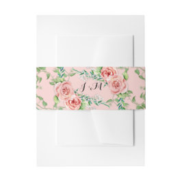 Blush Pink Boho Cottage Bohemian Floral Peony Roos Uitnodigingen Wikkel