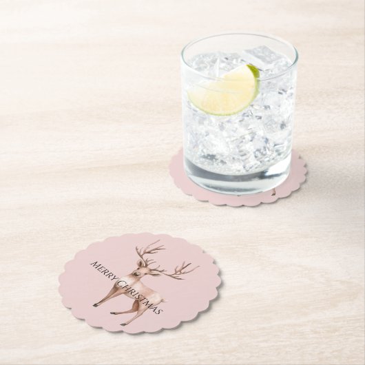 Blush Pink Boho Deer Kartonnen Onderzetters (Insitu)