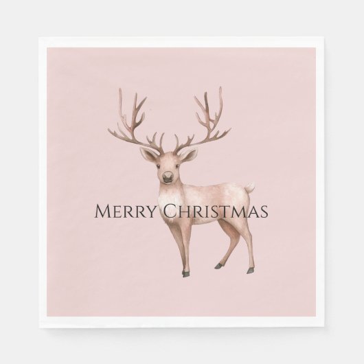 Blush Pink Boho Deer Servet (Voorkant)