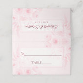 Blush Pink Boho Floral Elegant Wedding Write-In Plaatskaartje (Buitenkant ongevouwen)
