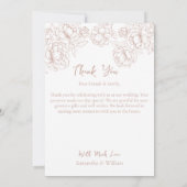 Blush Pink Boho Floral Moderne Elegante Foto Bedankkaart (Achterkant)