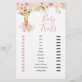 Blush Pink Boho Giraffe Baby shower Baby Traits (Voorkant)