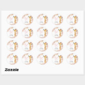 Blush Pink Boho Giraffe Baby shower dank u Ronde Sticker (Vel)