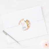 Blush Pink Boho Giraffe Baby shower dank u Ronde Sticker (Envelop)