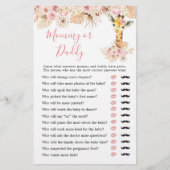 Blush Pink Boho Giraffe Baby shower Mama of Papa (Voorkant)