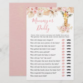 Blush Pink Boho Giraffe Baby shower Mama of Papa (Voorkant / Achterkant)