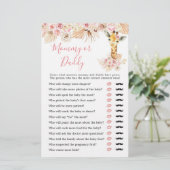 Blush Pink Boho Giraffe Baby shower Mama of Papa (Staand voorkant)