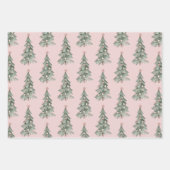 Blush Pink Boho Herten Kerstbomen Inpakpapier Vel (Voorkant 3)