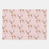 Blush Pink Boho Herten Kerstbomen Inpakpapier Vel (Voorkant)