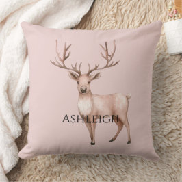 Blush Pink Boho Hertenboom Kussen