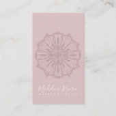 Blush Pink Boho Mandala Yoga Macrame Visitekaartje (Voorkant)