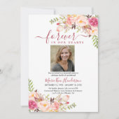 Blush Pink Boho Memorial Service Kaart (Voorkant)