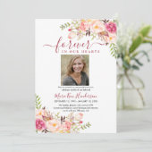 Blush Pink Boho Memorial Service Kaart (Staand voorkant)