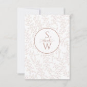 Blush Pink Boho Modern Elegant Botanische bruiloft RSVP Kaartje (Achterkant)