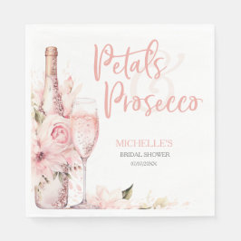 Blush Pink Boho Petals en Prosecco Floral Servet
