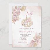 Blush Pink Boho Pumpkin Herfst in Liefde Vrijgezel Kaart (Voorkant)