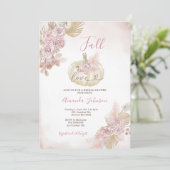 Blush Pink Boho Pumpkin Herfst in Liefde Vrijgezel Kaart (Staand voorkant)