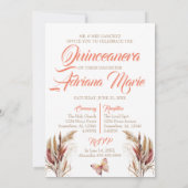 Blush Pink Boho Quinceanera Kaart (Achterkant)