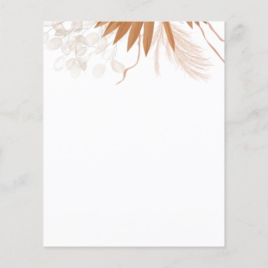 Blush Pink Boho Wedding Flyer (Achterkant)