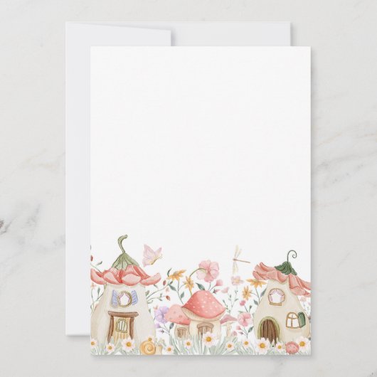 Blush Pink Boho Wildflower Fairy 1e verjaardag Kaart (Achterkant)