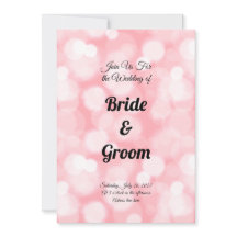 Blush Pink Bokeh Fairy Lights Uitnodiging voor een