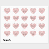 Blush Pink Bokeh | Gepersonaliseerde zaken Dank u Hart Sticker (Vel)