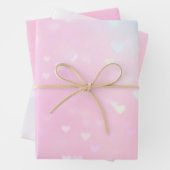 Blush Pink Bokeh Hearts Verjaardag Inpakpapier Vel (In situ)
